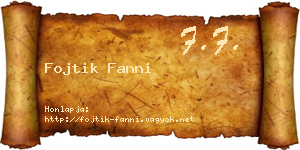 Fojtik Fanni névjegykártya