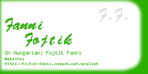 fanni fojtik business card